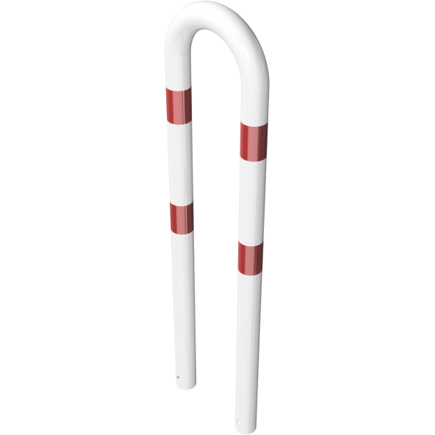 Universal hoop | of steel tube |  76 x 2,6 mm | for casting in concrete | total width: 400 mm | total height: 1500 mm | hot-dip galvanized and white coatedwith red reflecting stripes